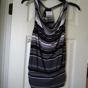 The Limited VINTAGE Striped Black & White T Back Tank Top Sz XS
